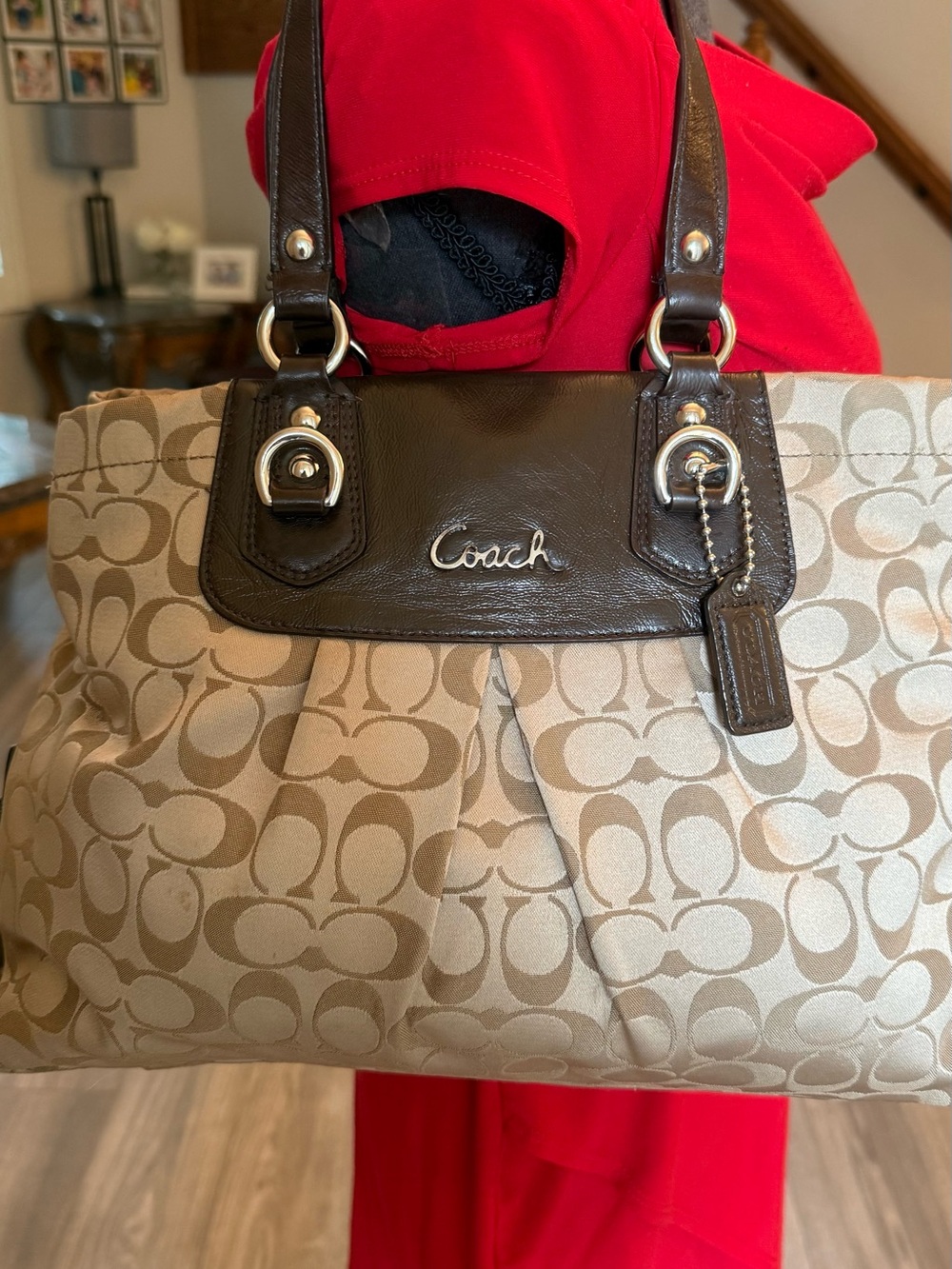 Coach Y2K Ashley Carryall Shoulder Bag Brown F15510 Coach Logo Leather Canvas - Picture 15 of 17